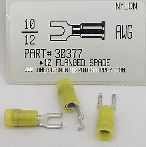 FLANGED SPADE #1O 12-10AWG NYLON INSULATED (DISCONTINUED)