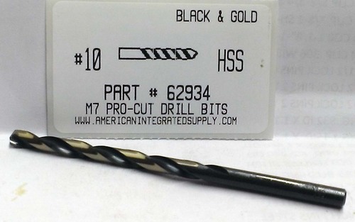 #10 M7 HSS 135° SPLIT POINT BLACK & GOLD JOBBER DRILL BIT