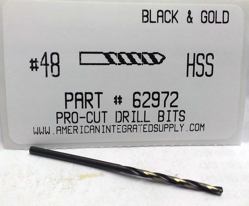 #48 M7 HSS 135° SPLIT POINT BLACK & GOLD JOBBER DRILL BIT