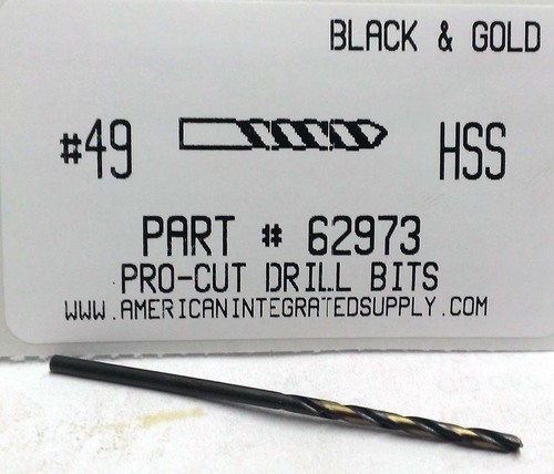 #49 M7 HSS 135° SPLIT POINT BLACK & GOLD JOBBER DRILL BIT