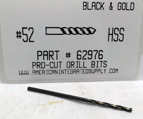 #52 M7 HSS 135° SPLIT POINT BLACK & GOLD JOBBER DRILL BIT