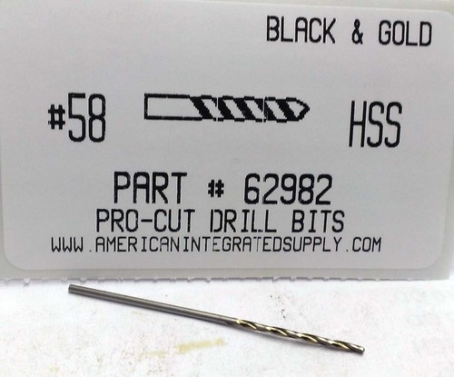 #58 M7 HSS 135° SPLIT POINT BLACK & GOLD JOBBER DRILL BIT