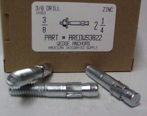3/8X2-1/4 WEDGE ANCHOR STEEL ZINC PLATED USE 3/8 DRILL