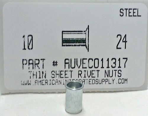 10-24 THIN SHEET NUTSERT INSERT GRIP RANGE .020-.130 STEEL 9/32