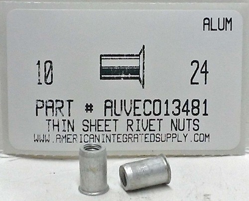 10-24 THIN SHEET NUTSERT ALUM .020-.130 GRIP 9/23 HOLE (DISCONTINUED)
