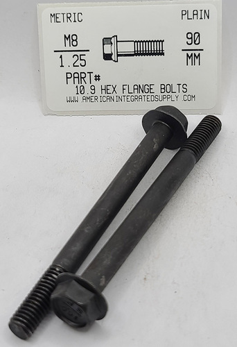 M8-1.25X90MM HEX FLANGE HEAD CAP SCREW 10.9 STEEL PLAIN D-6921