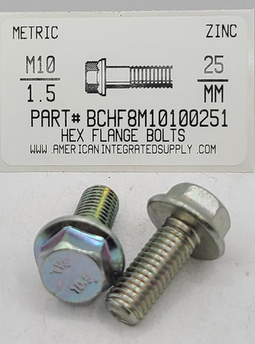 M10-1.50X25MM HEX FLANGE HEAD CAP SCREW 10.9 STEEL ZINC PLATED D6921