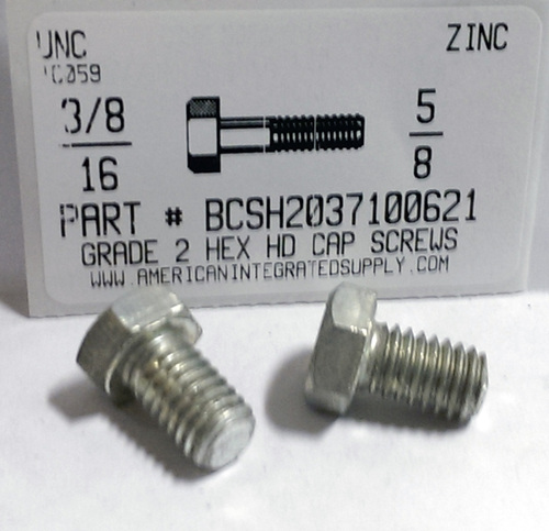 3/8-16X5/8 HEX HEAD CAP SCREW GRADE 2 STEEL STEEL ZINC PLATED (DISCONTINUED)