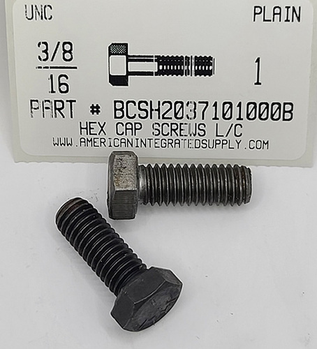 3/8-16X1 HEX HEAD CAP SCREW GRADE 2 STEEL STEEL PLAIN (DISCONTINUED)