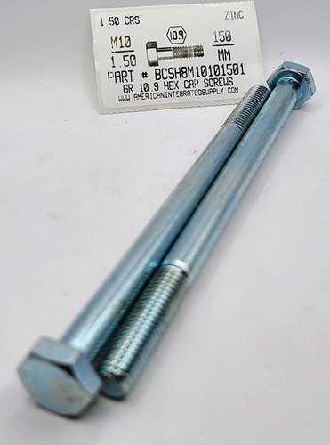 M10-1.50X150mm HEX HEAD CAP SCREW 10.9 STEEL ZINC D931