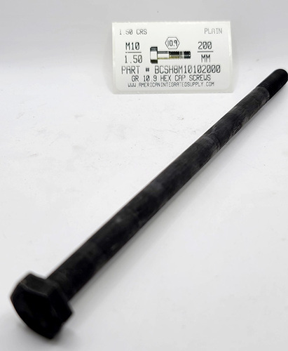 M10-1.50X200mm HEX HEAD CAP SCREW 10.9 STEEL PLAIN D931