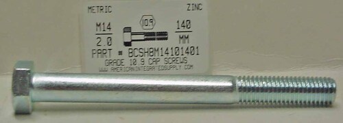 M14-2.00X140mm HEX HEAD CAP SCREW 10.9 STEEL ZINC D931
