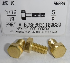 5/16-18X5/8 HEX HEAD CAP SCREW BRASS