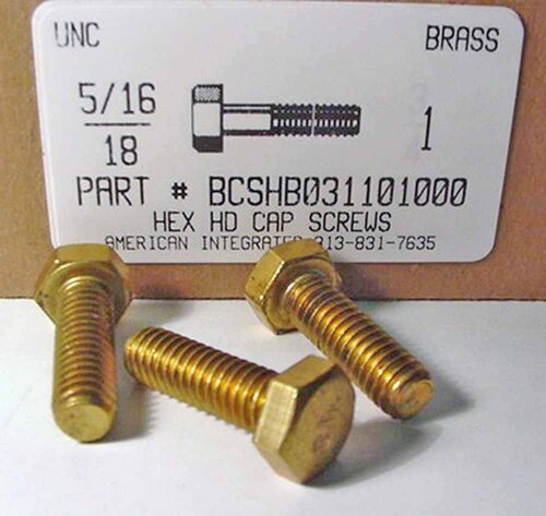 5/16-18X1 HEX HEAD CAP SCREW BRASS