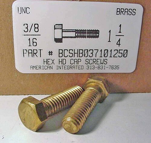 3/8-16X1-1/4 HEX HEAD CAP SCREW BRASS