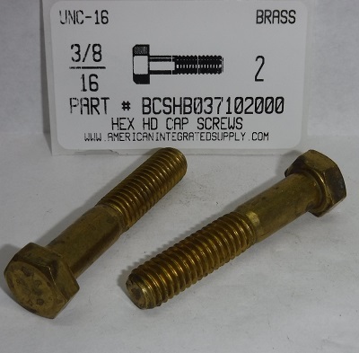 3/8-16X2 HEX HEAD CAP SCREW BRASS