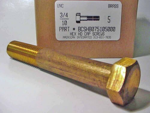 3/4-10X5 HEX HEAD CAP SCREW BRASS