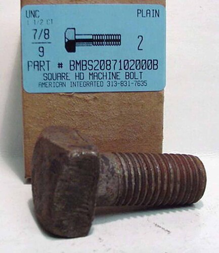 7/8-9X2 SQUARE HEAD MACHINE BOLT STEEL PLAIN
