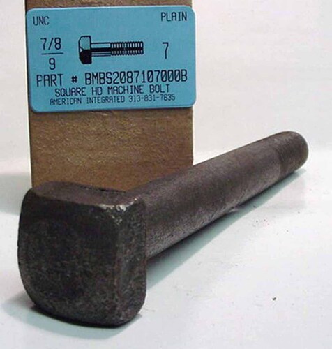 7/8-9X7 SQUARE HEAD MACHINE BOLT STEEL PLAIN
