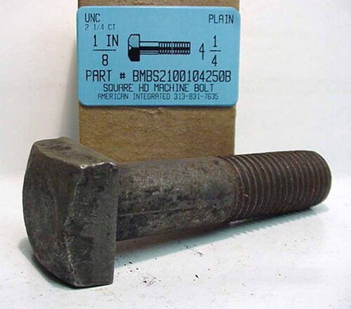 1-8X4-1/4 SQUARE HEAD MACHINE BOLT STEEL PLAIN (DISCONTINUED)