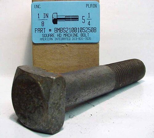 1-8X5-1/4 SQUARE HEAD MACHINE BOLT STEEL PLAIN (DISCONTINUED)