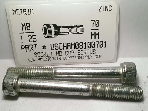 M8-1.25X70mm SOCKET HEAD CAP SCREW 12.9 STEEL ZINC D912