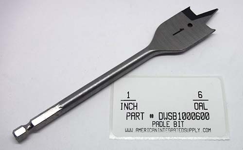 1"X6-1/4 WOOD SPADE BIT 1/4" HEX SHANK