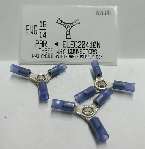 THREE WAY 16-14 GAUGE NYLON INSULATED SOLDERLESS TERMINAL