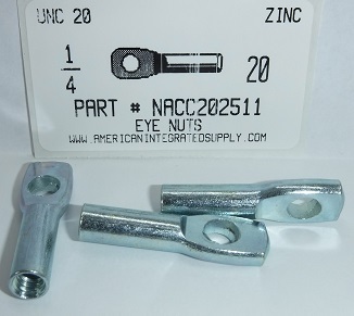 1/4-20 ACOUSTICAL EYE NUT 1/4" EYE STEEL ZINC PLATED