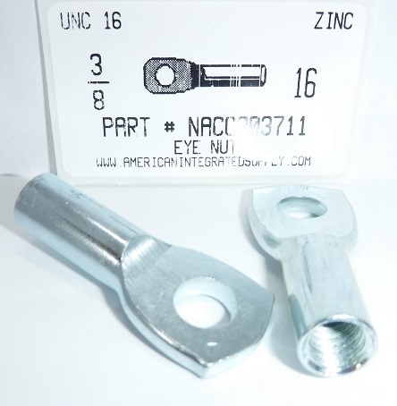 3/8-16 ACOUSTICAL EYE NUT 3/8" EYE STEEL ZINC PLATED