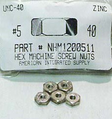 #5-40 HEX MACHINE SCREW NUT STEEL ZINC PLATED (DISCONTINUED)
