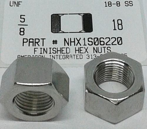 5/8-18 FINISHED HEX NUT 18-8 STAINLESS STEEL
