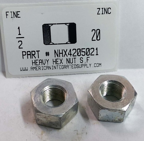 NHX4205021 | 1/2-20 HEAVY HEX NUT STEEL ZINC PLATED 7/8 AF X .485