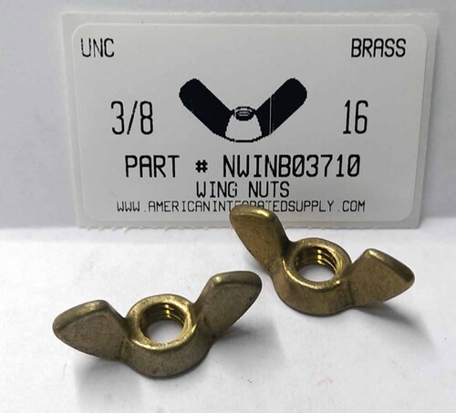NWINB03710 | 3/8-16 WING NUT SOLID BRASS | AMERICAN INTEGRATED SUPPLY