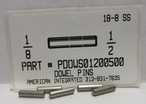1/8X1/2 DOWEL PIN 18-8 STAINLESS STEEL