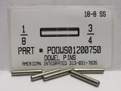 1/8X3/4 DOWEL PIN 18-8 STAINLESS STEEL