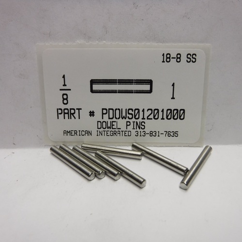 1/8X1 DOWEL PIN 18-8 STAINLESS STEEL
