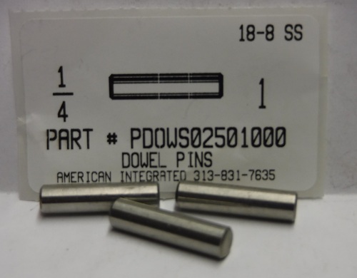 1/4X1 DOWEL PIN 18-8 STAINLESS STEEL