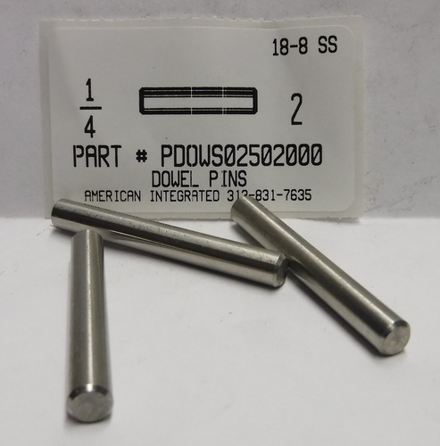 1/4X2 DOWEL PIN 18-8 STAINLESS STEEL