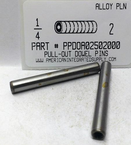 1/4X2 PULL DOWEL PIN ALLOY STEEL PLAIN #8-32 INTERNAL THREAD (DISCONTINUED)