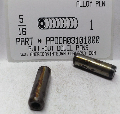 5/16X1 PULL DOWEL PIN ALLOY STEEL PLAIN #10-32 INTERNAL THREAD (DISCONTINUED)