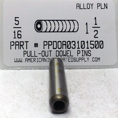 5/16X1-1/2 PULL DOWEL PIN ALLOY STEEL PLAIN #10-32 INTERNAL THREAD (DISCONTINUED)