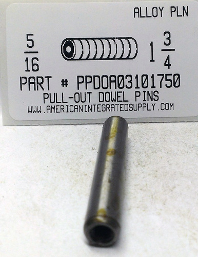 5/16X1-3/4 PULL DOWEL PIN ALLOY STEEL PLAIN #10-32 INTERNAL THREAD (DISCONTINUED)