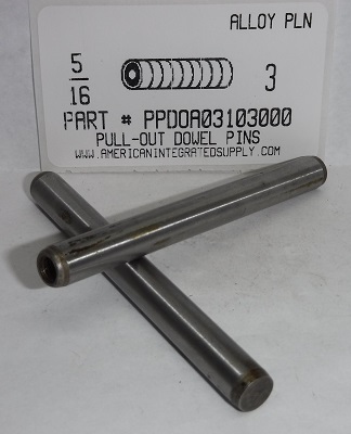 5/16X3 PULL DOWEL PIN ALLOY STEEL PLAIN #10-32 INTERNAL THREAD
