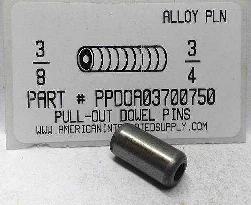 3/8X3/4 PULL DOWEL PIN ALLOY STEEL PLAIN #10-32 INTERNAL THREAD (DISCONTINUED)