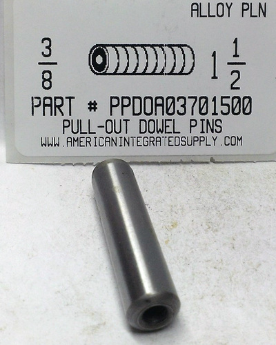 3/8X1-1/2 PULL DOWEL PIN ALLOY STEEL PLAIN #10-32 INTERNAL THREAD (DISCONTINUED)