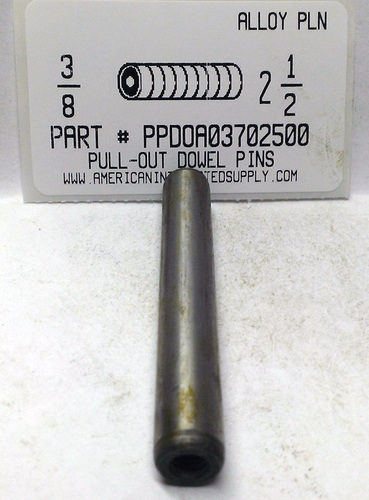 3/8X2-1/2 PULL DOWEL PIN ALLOY STEEL PLAIN #10-32 INTERNAL THREAD (DISCONTINUED)