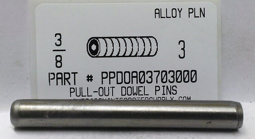 3/8X3 PULL DOWEL PIN ALLOY STEEL PLAIN #10-32 INTERNAL THREAD (DISCONTINUED)