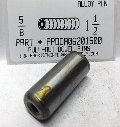5/8X1-1/2 PULL DOWEL PIN ALLOY PLAIN 1/4-20 INTERNAL THREAD (DISCONTINUED)