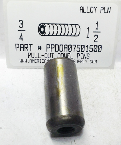 3/4X1-1/2 PULL DOWEL PIN ALLOY STEEL PLAIN 5/16-18 INTERNAL THREAD (DISCONTINUED)